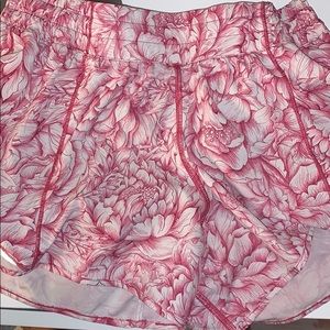 Pink Floral Lululemon Shorts size 6 TALL